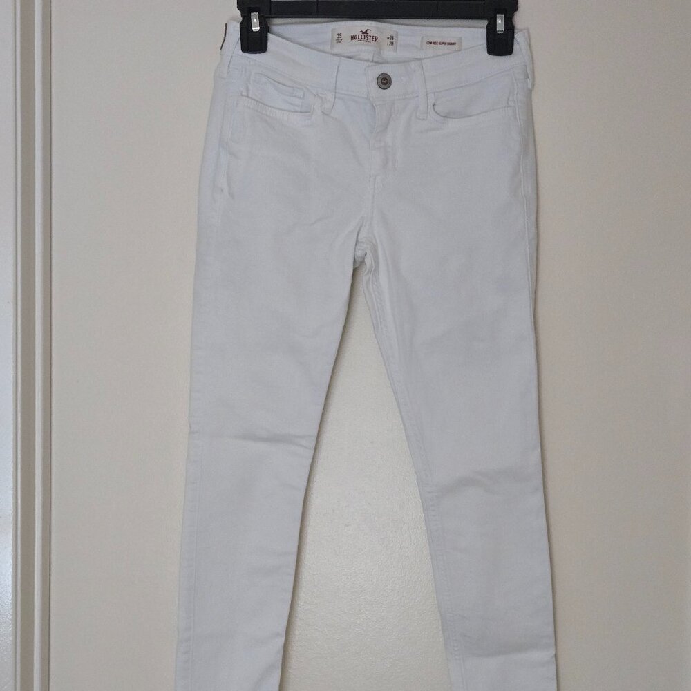 Hollister Stretch Low-Rise Super Skinny Jeans 3S W26 L28, White